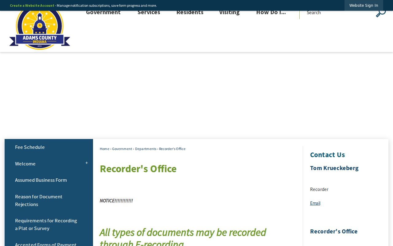 Adams Circuit Court page