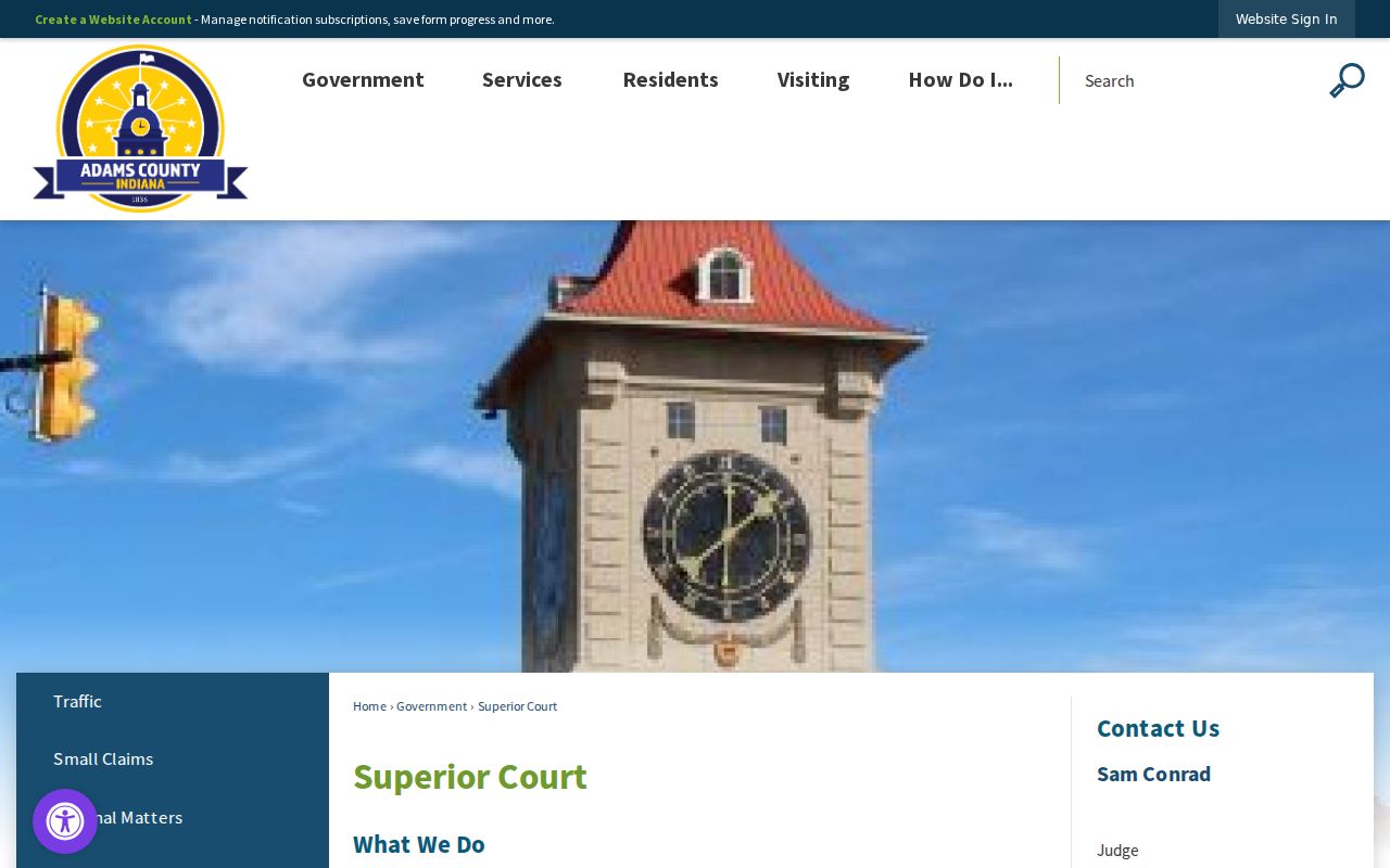 Adams Superior Court page