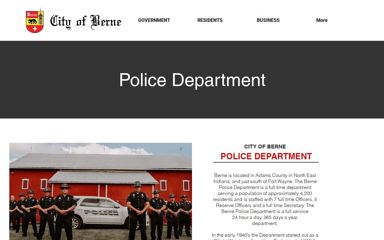 Berne Police page