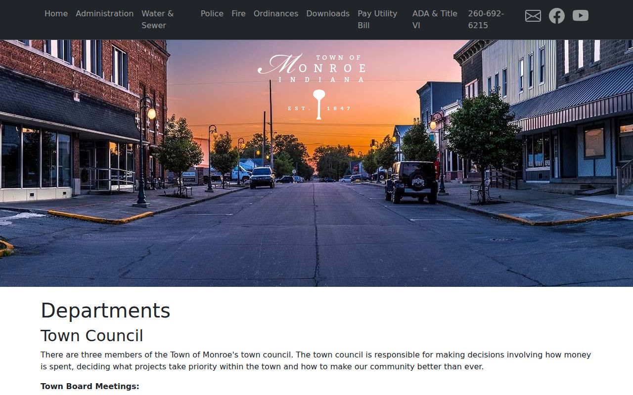 Monroe departments page