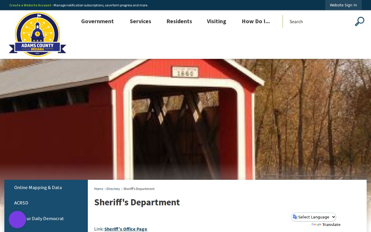 Adams Sheriff public directory